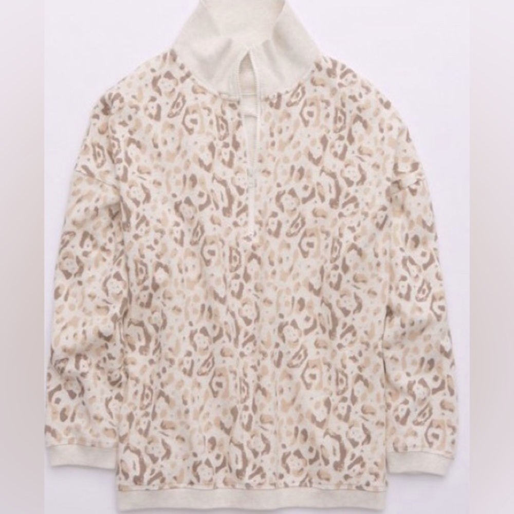 Aerie Goodvibes Oversized Quarter Zip Sweatshirt